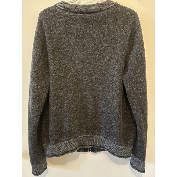 Robert Barakett Merino Wool Zip Sweater Jacket Gray XL Full Zip Bomber - Picture 2 of 9